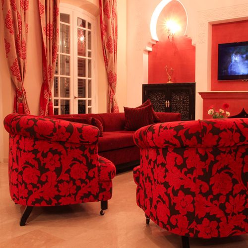 Gemütlicher Sitzbereich im Dar Soran, Tanger