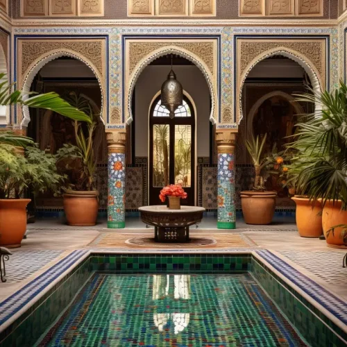 Innenhof von einenm Riad in Marokko