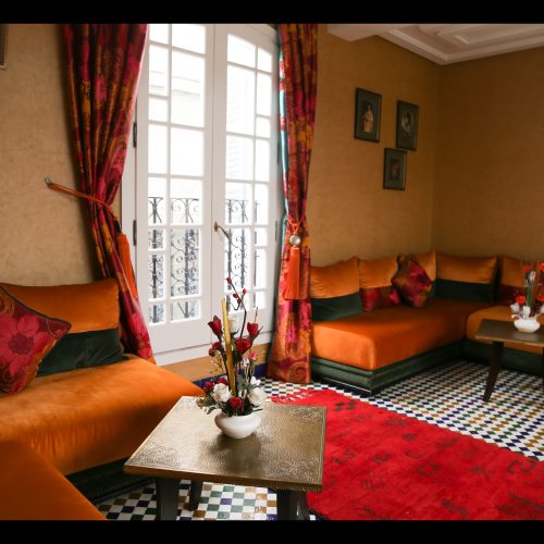 Wohnzimmerbereich von Dar Soran, Tanger